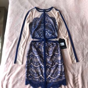 NWT Mesh and blue lace dress